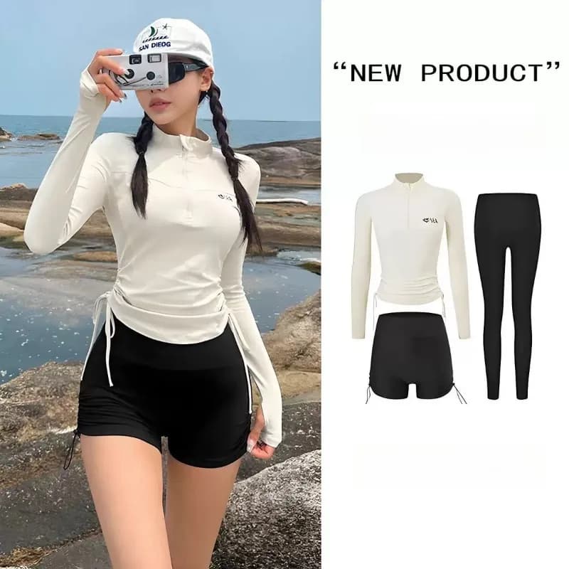 Women's Long Sleeve Swimwear Two-Piece Set