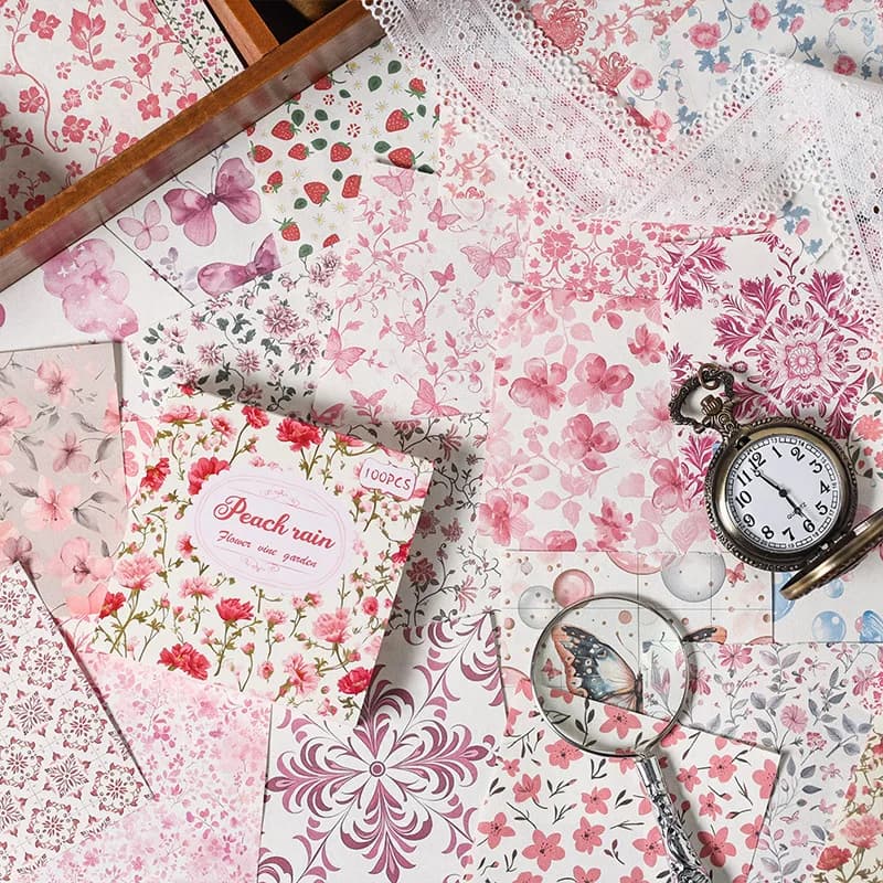 Vintage Floral Decorative Paper Sheets