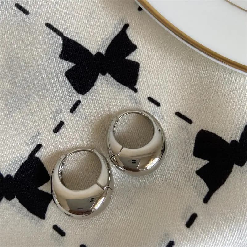 Rose Gold Plated Geometric Hoop Earrings