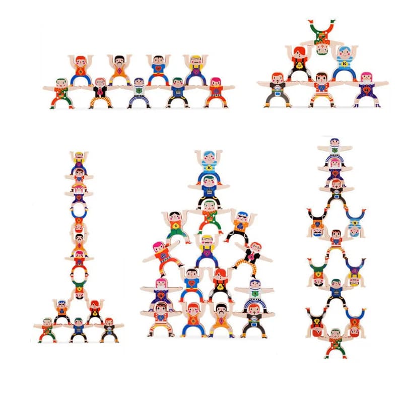 Montessori Balance Board Stacking Blocks