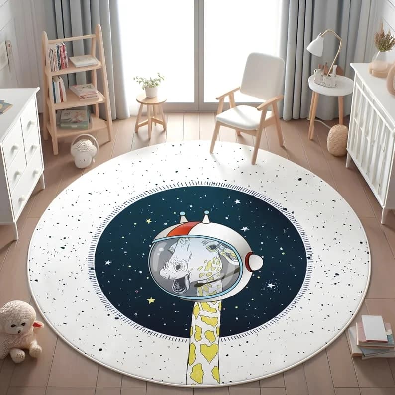Planets Astronauts Round Play Mat