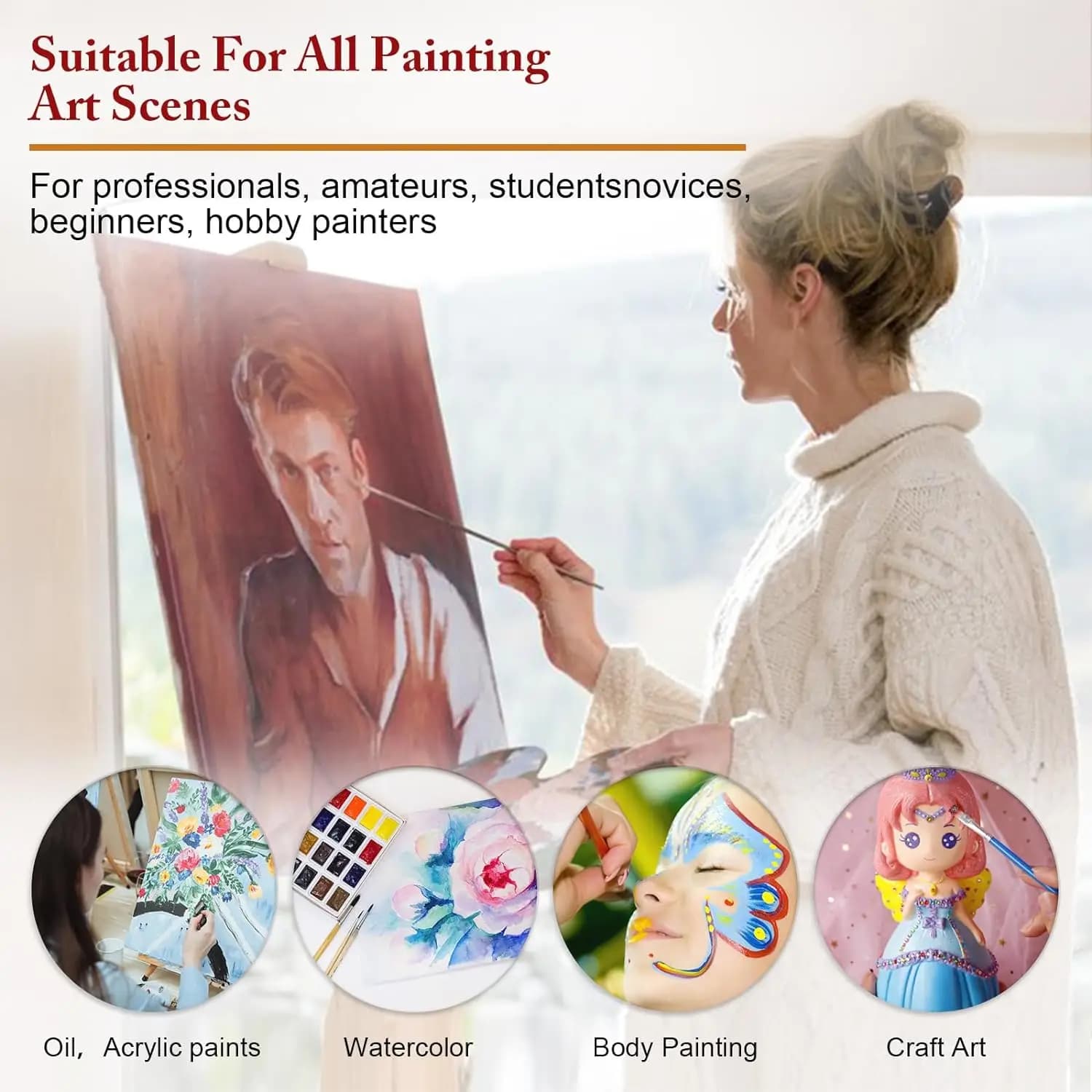 Acrylic Paint Brush Set, 28/32 Piece