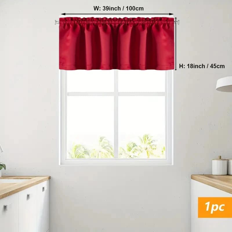 Solid Color Blackout Curtain Valance