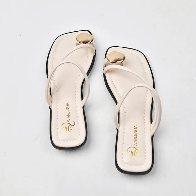 Women's Low-Heeled Clip Toe Sandals