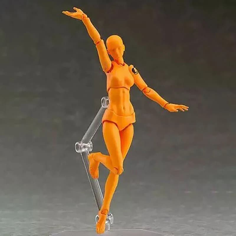 Poseable Action Figure Model with Stand