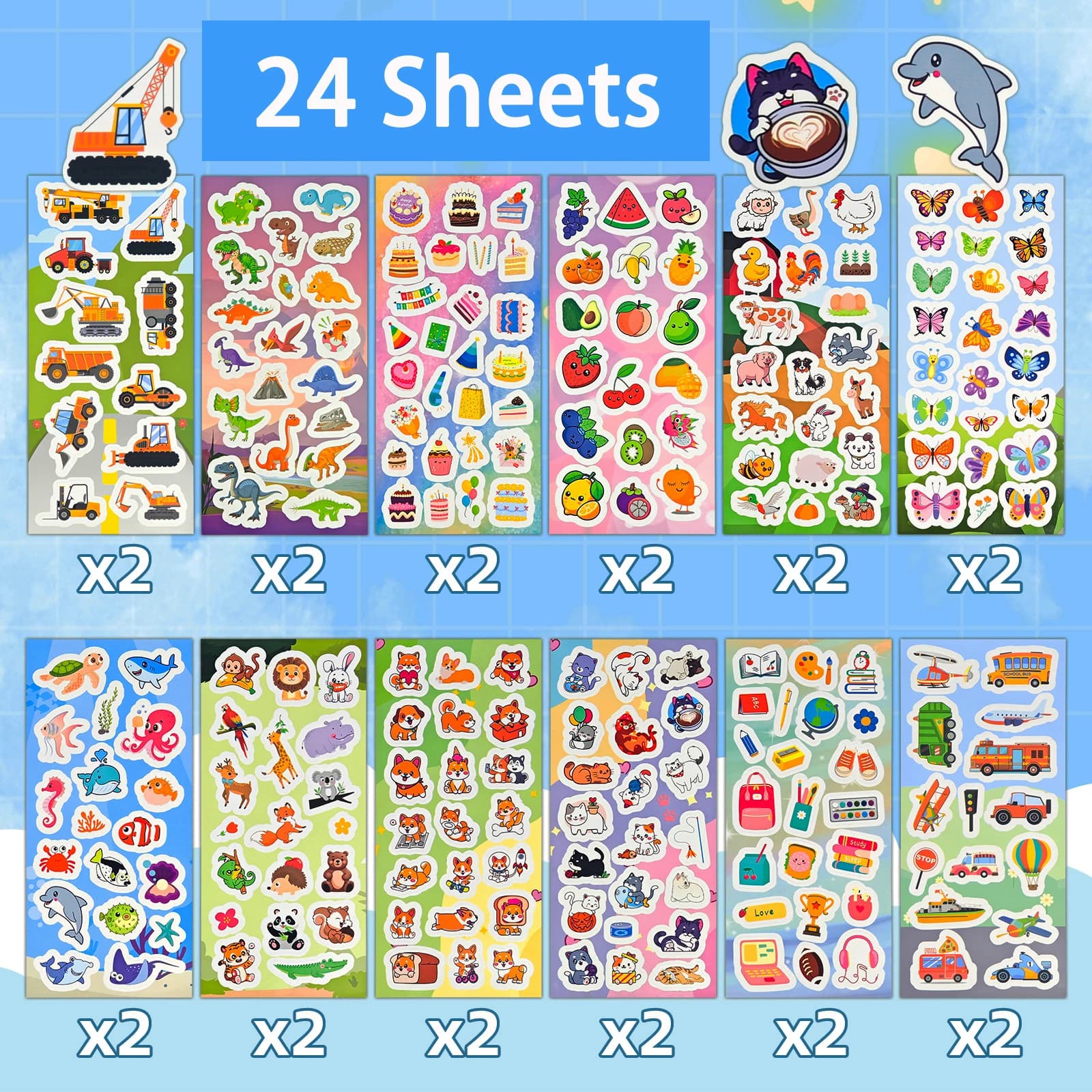 Bulk Sticker Sheets Assortment for Kids Scrapbooking
