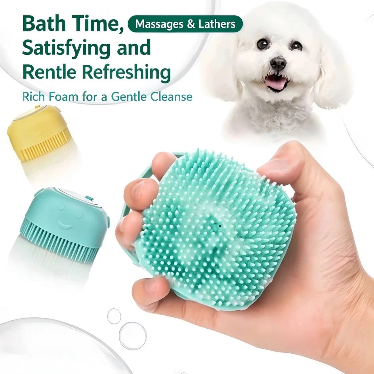 Pet Shampoo Brush with Dispenser