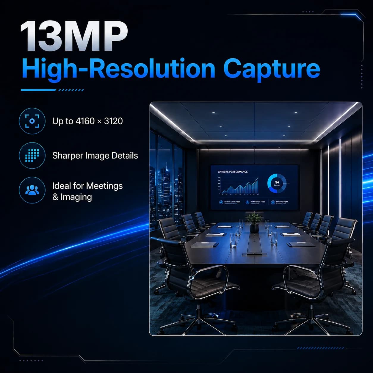 4K Video Conference Camera Module with 8Mic Array