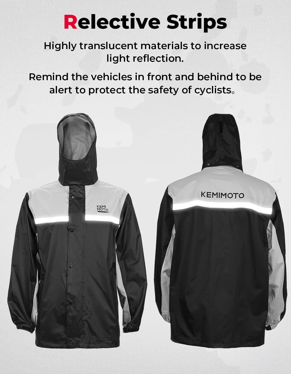 Men's Waterproof Rain Suit with Reflective Strips