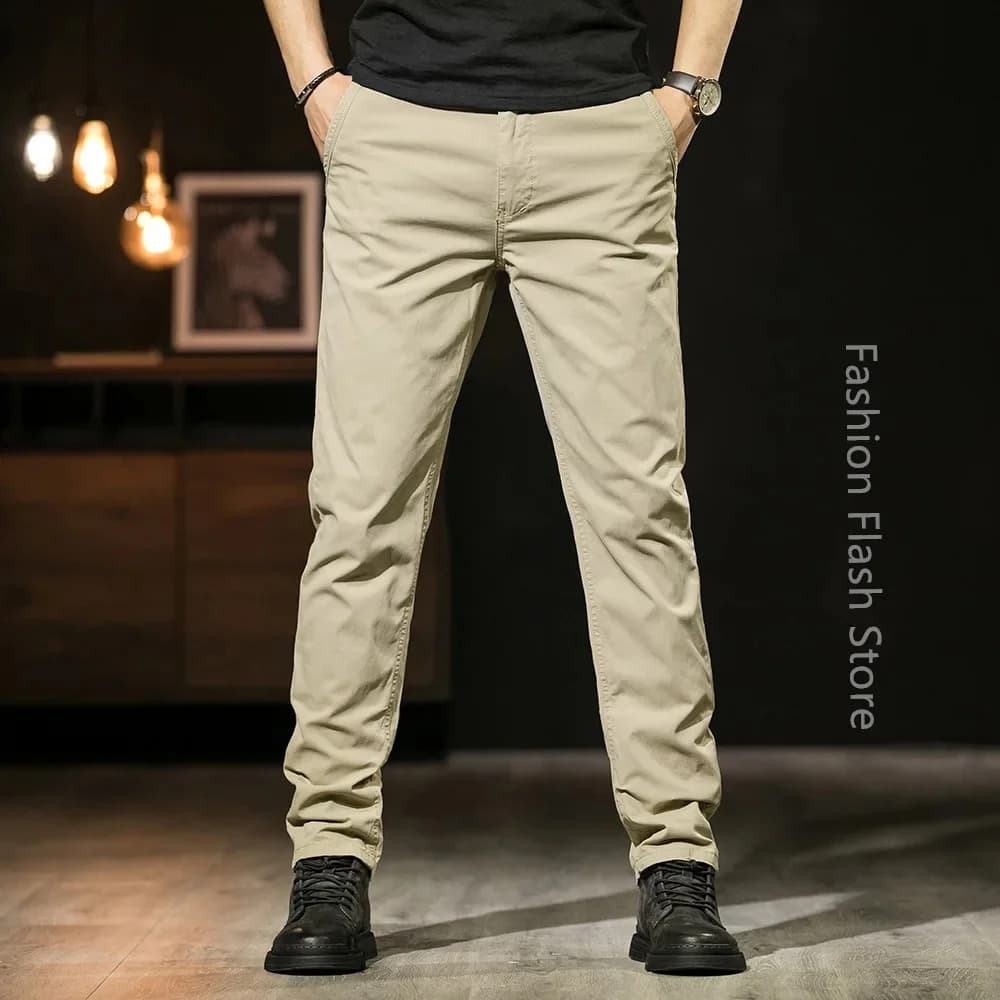Men's Straight Casual Cotton Work Pants