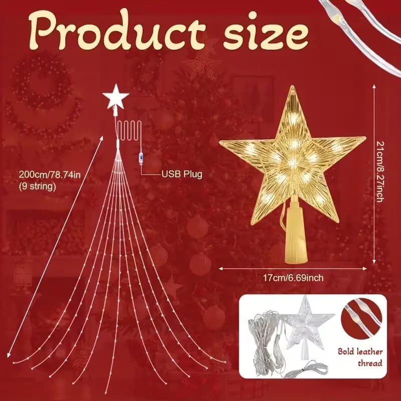 Christmas Tree Waterfall String Lights