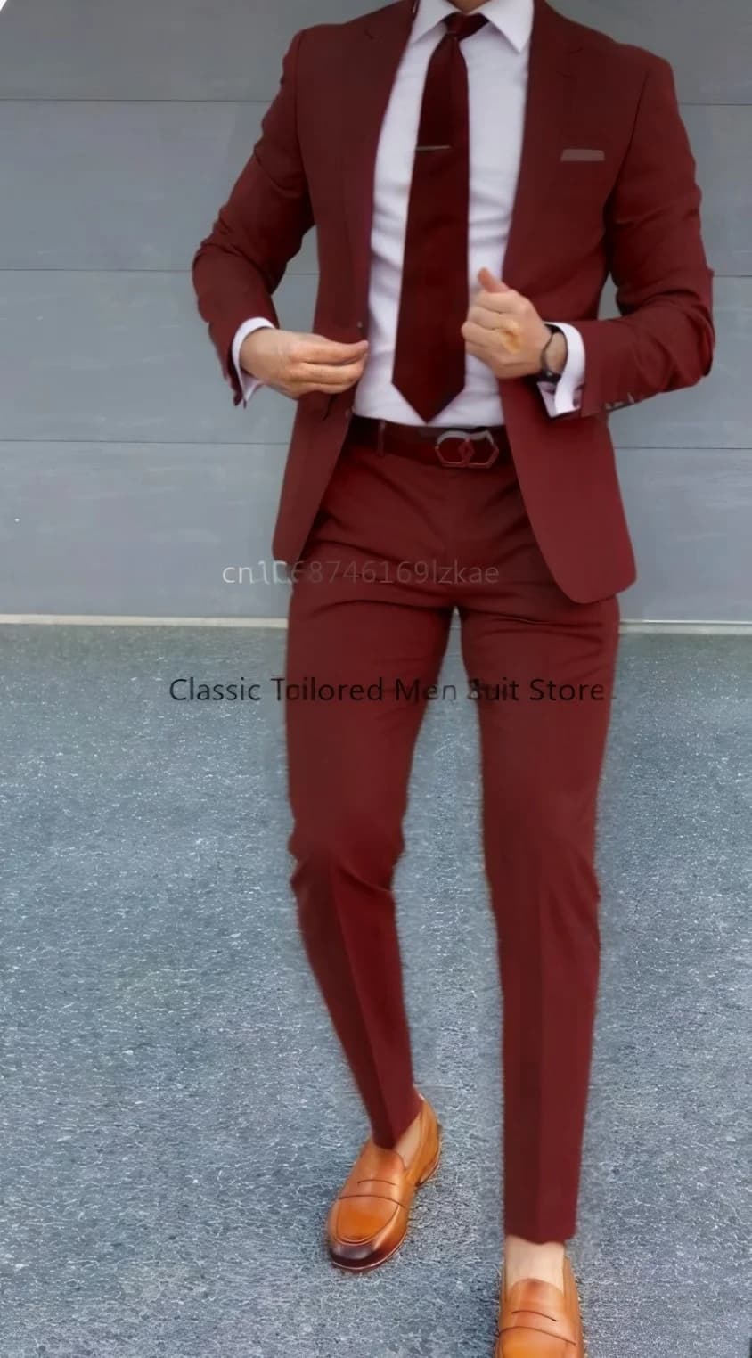 Men's Two Piece Formal Suit Jacket and Pants
