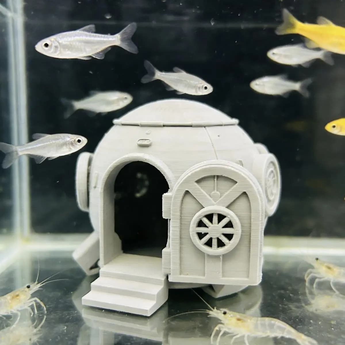 Nautical Steampunk Aquarium Decor 3D Printed Retro Themed Fish Tank Ornament Landscapes Fish Shrimp Shelter Aquarium Accessories