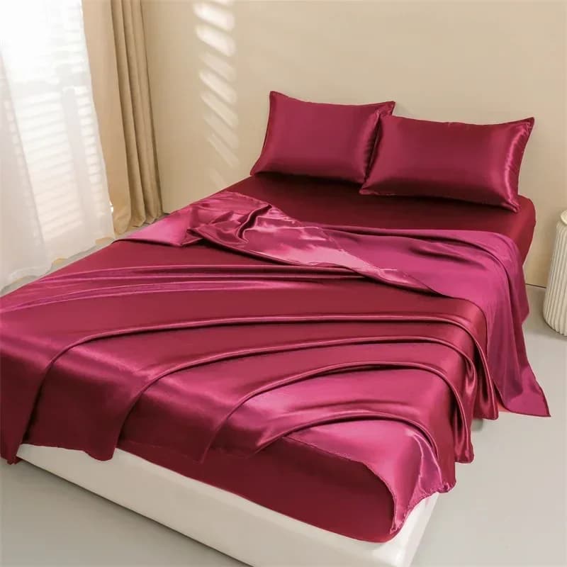 Satin Queen Bed Sheets Set