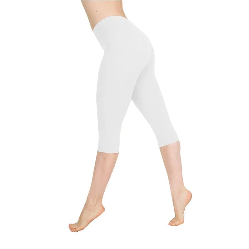 High-Waist Elastic Capri Yoga Leggings