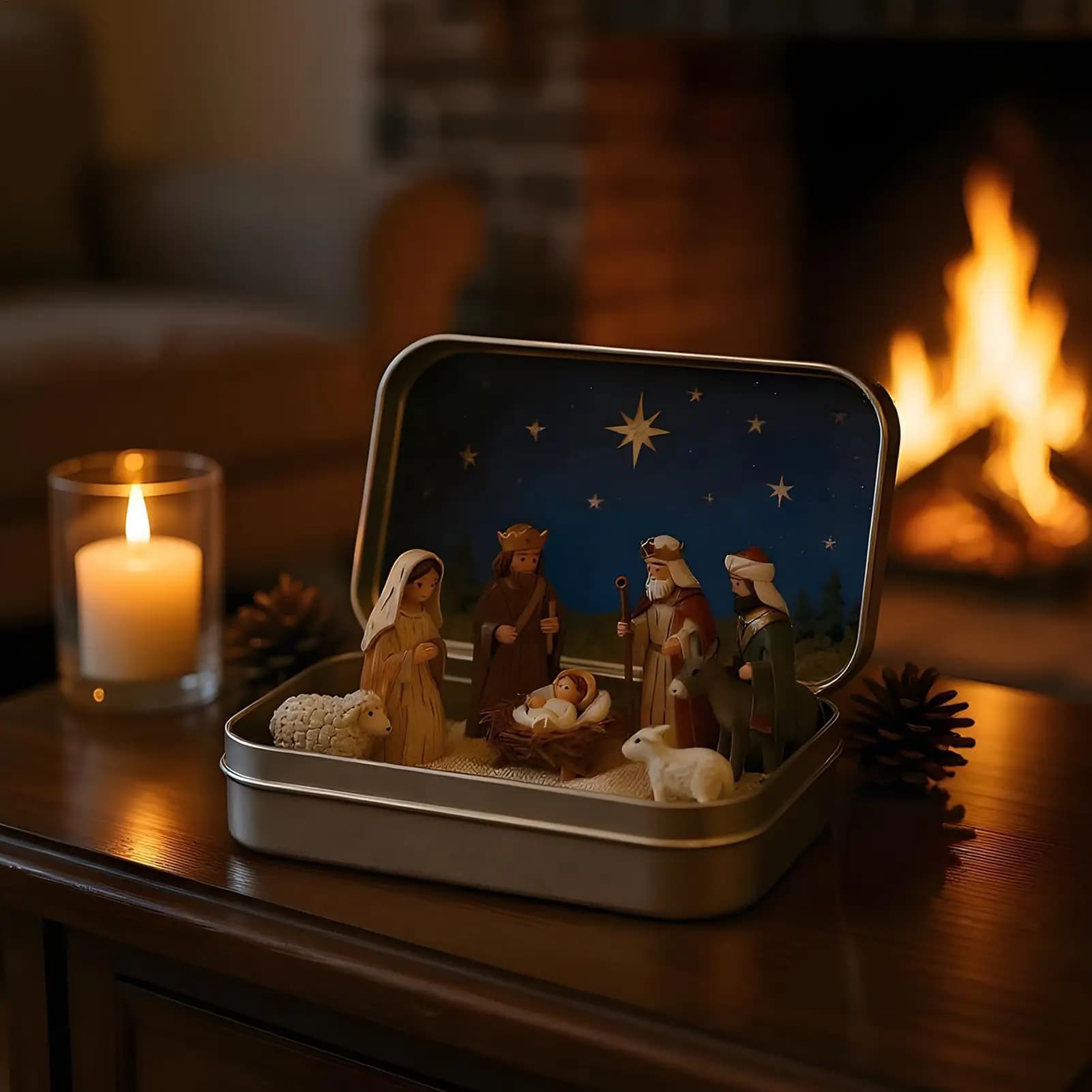 Pocket Nativity Set with Manger Figurines