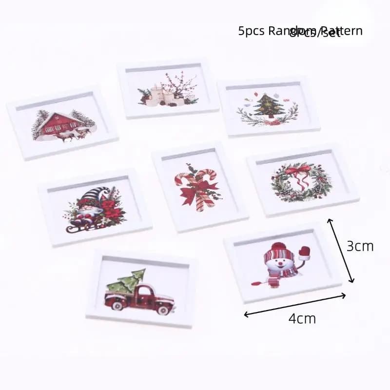Dollhouse Miniature Christmas Wall Mural