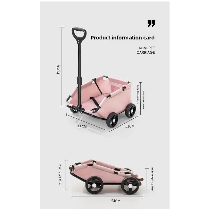 Foldable Pet Travel Wagon with Rolling Cart