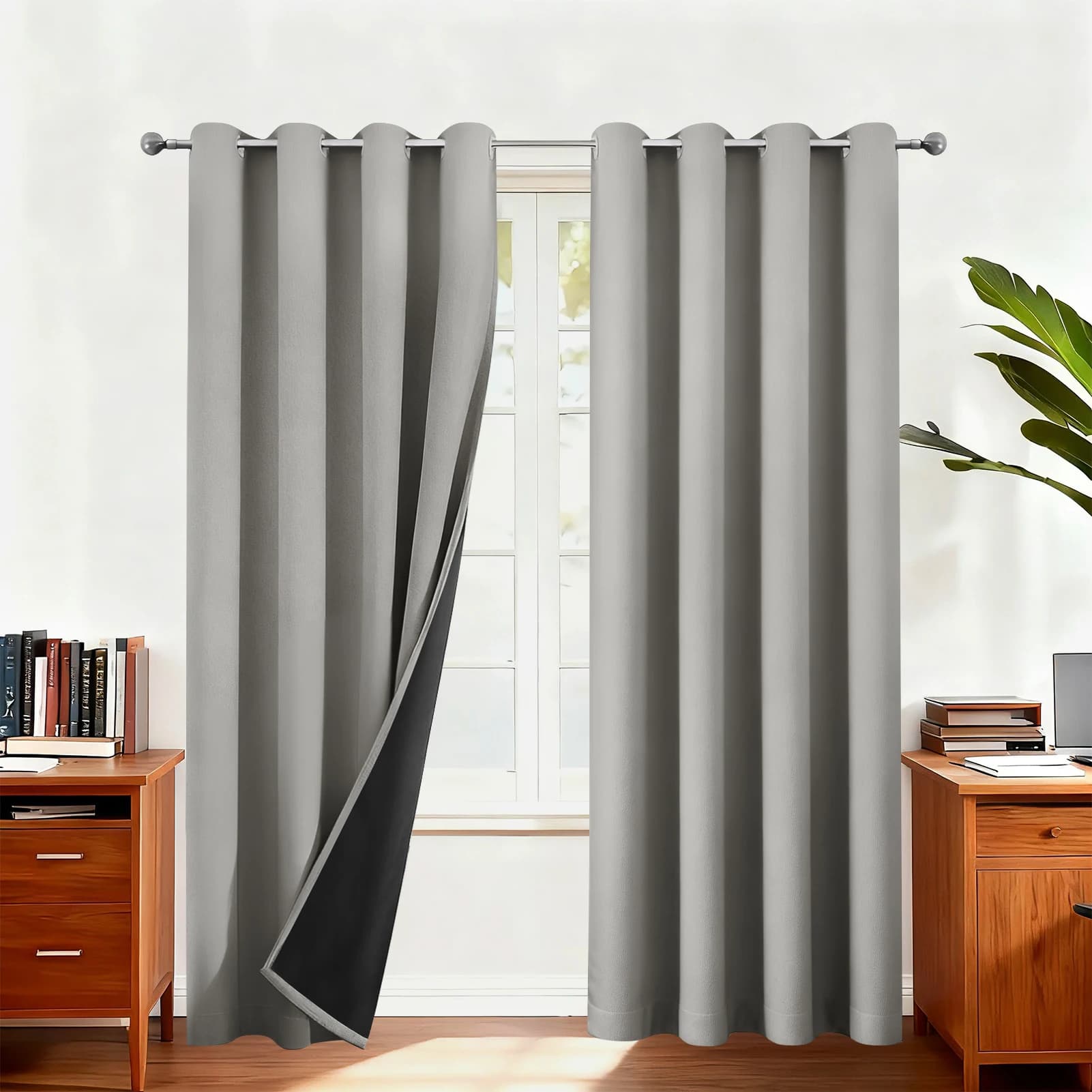 Blackout Thermal Weave Textured Eyelet Curtains