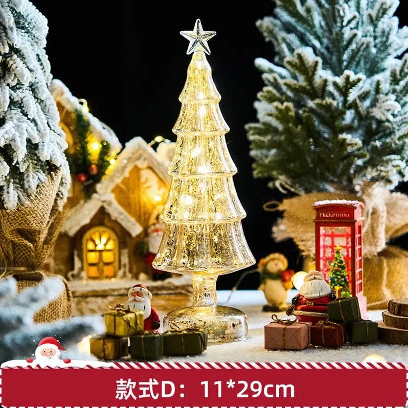 Glass Christmas Tree Night Light