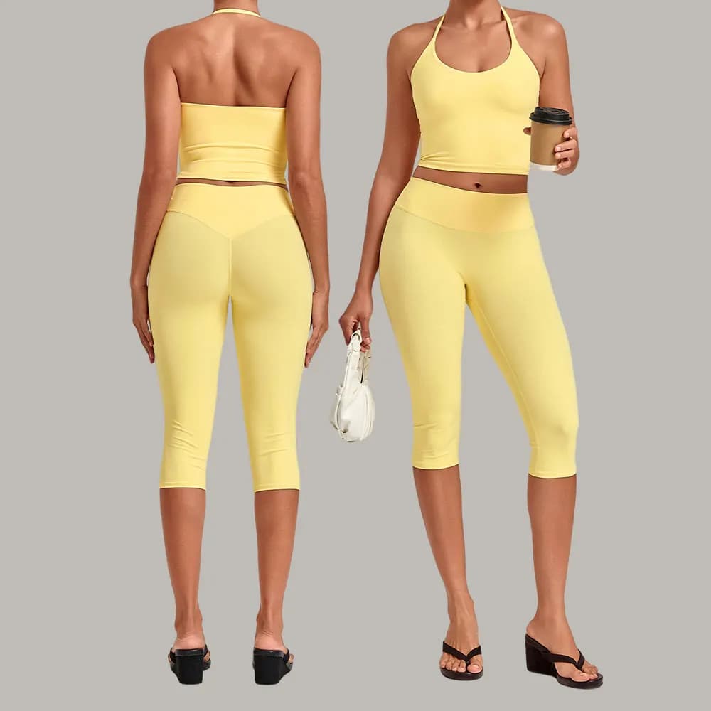 Women's High Waist Capri Yoga Set