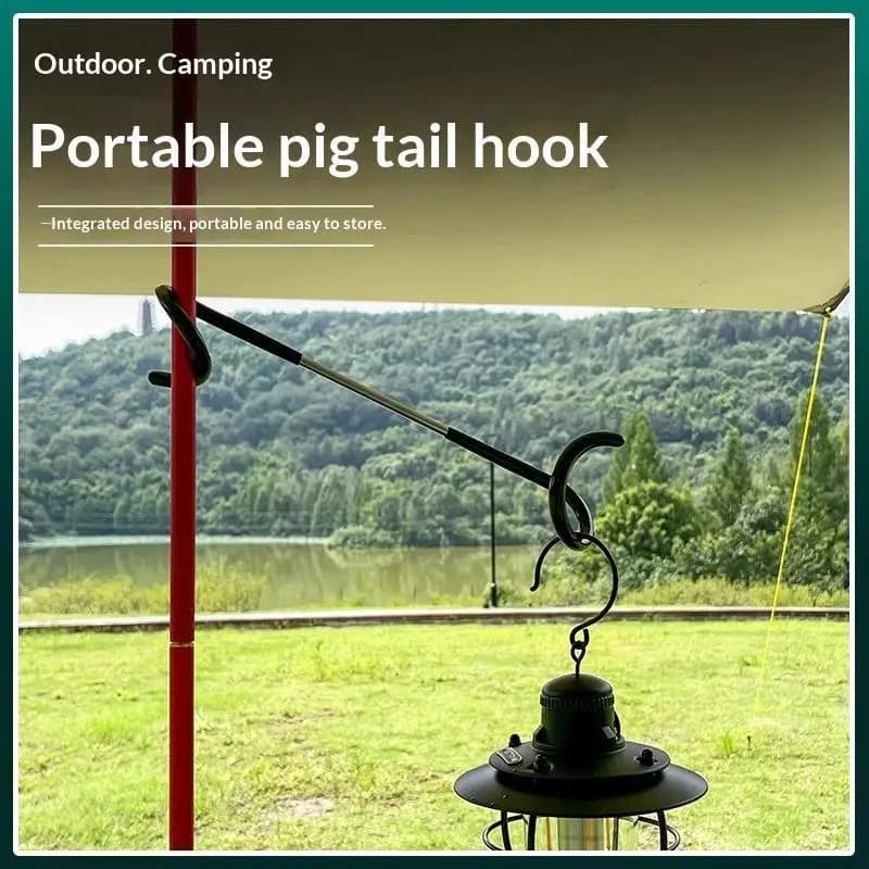 Camping Pole Hook 2Pcs Heavy Duty Adjustable Easy Setup for Outdoor Garden Camping Hiking Gear