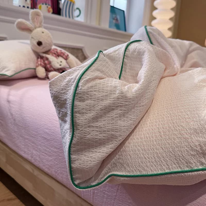 Class A Japanese Striped Bedding Sets High Quality Skin-Friendly Fabric Fitted Sheet Bed Kit Bedroom Bedclothes for Four Seasons
