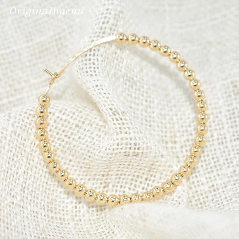 Gold Filled Hoop Earrings with Beads