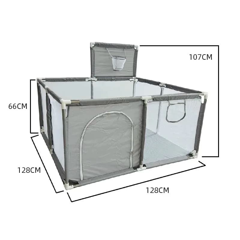 Baby Playpen, 128 X128cm Playpen for Toddlers, Indoor Outdoor Children's Activity Center, Safety Play Yard with Breathable Mesh