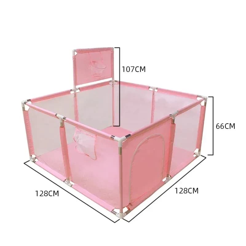 Baby Playpen, 128 X128cm Playpen for Toddlers, Indoor Outdoor Children's Activity Center, Safety Play Yard with Breathable Mesh