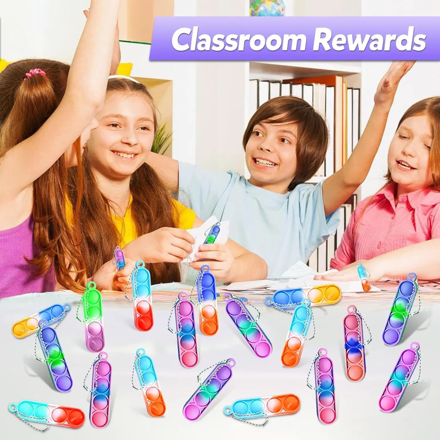 Mini Pop Fidget Toy Keychains Bulk Pack