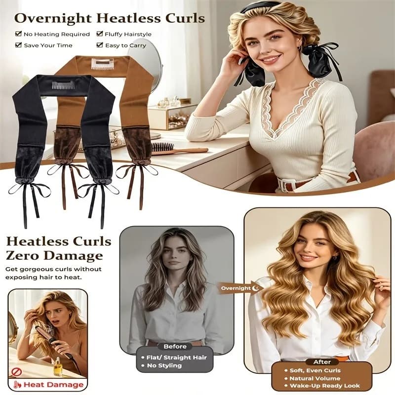 Manual Heatless Curling Wand with Comb