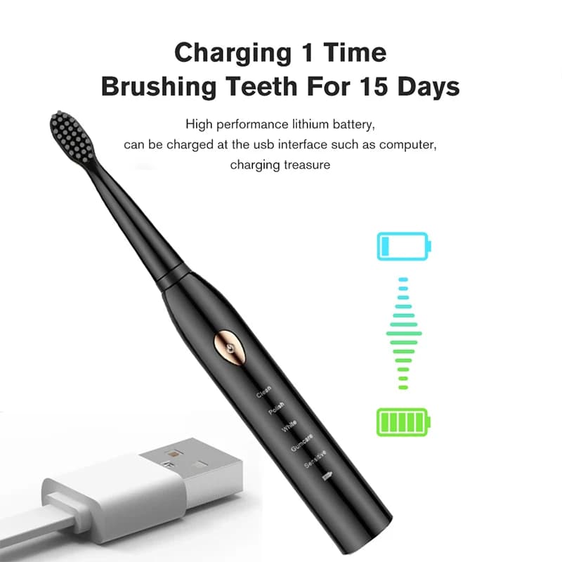 Electric Toothbrush USB Rechargeable IPX7 Waterproof