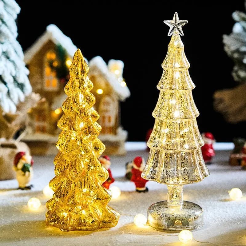 Glass Christmas Tree Night Light