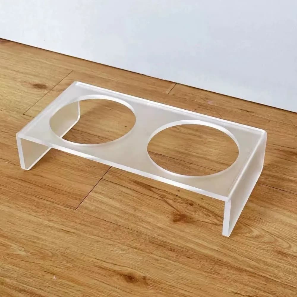 Ceramic Elevated Cat Bowl with Acrylic Stand
