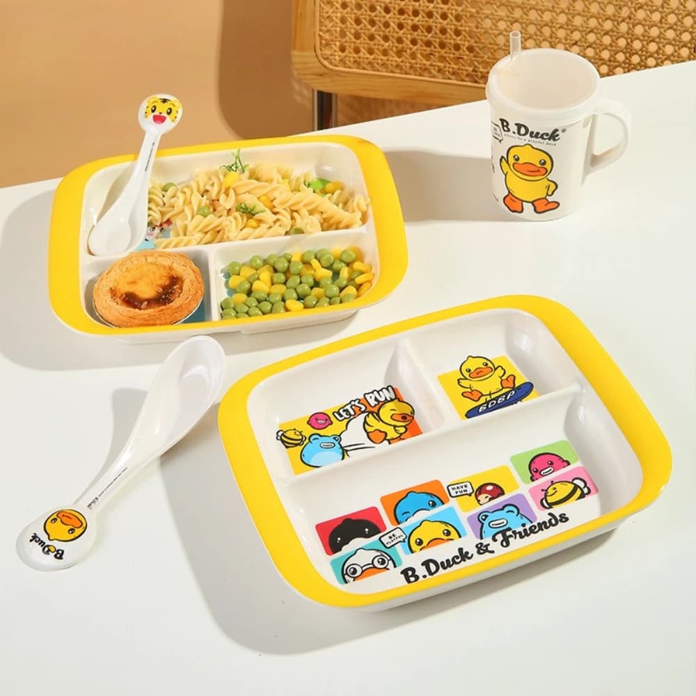 Kids Divided Dinner Plate with Cartoon Design