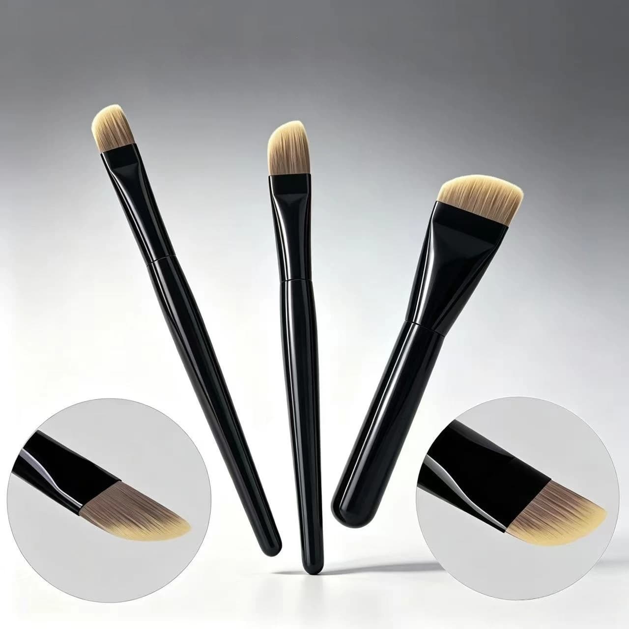 Black Curved Foundation Makeup Brushes Blush Beauty Foundation Facial Mask Care Lotion Make Up Brush Tools