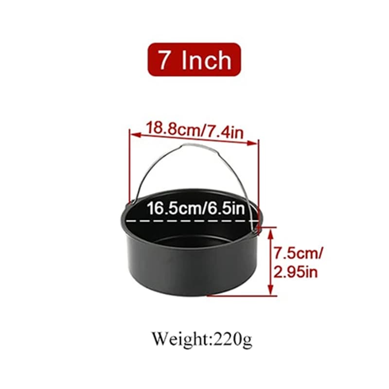 Air Fryer Accessories Durable Air Fryer Pizza Pan and Baking Cake Bucket Set Bread Pastry Baking Tools Kitchen Accessories