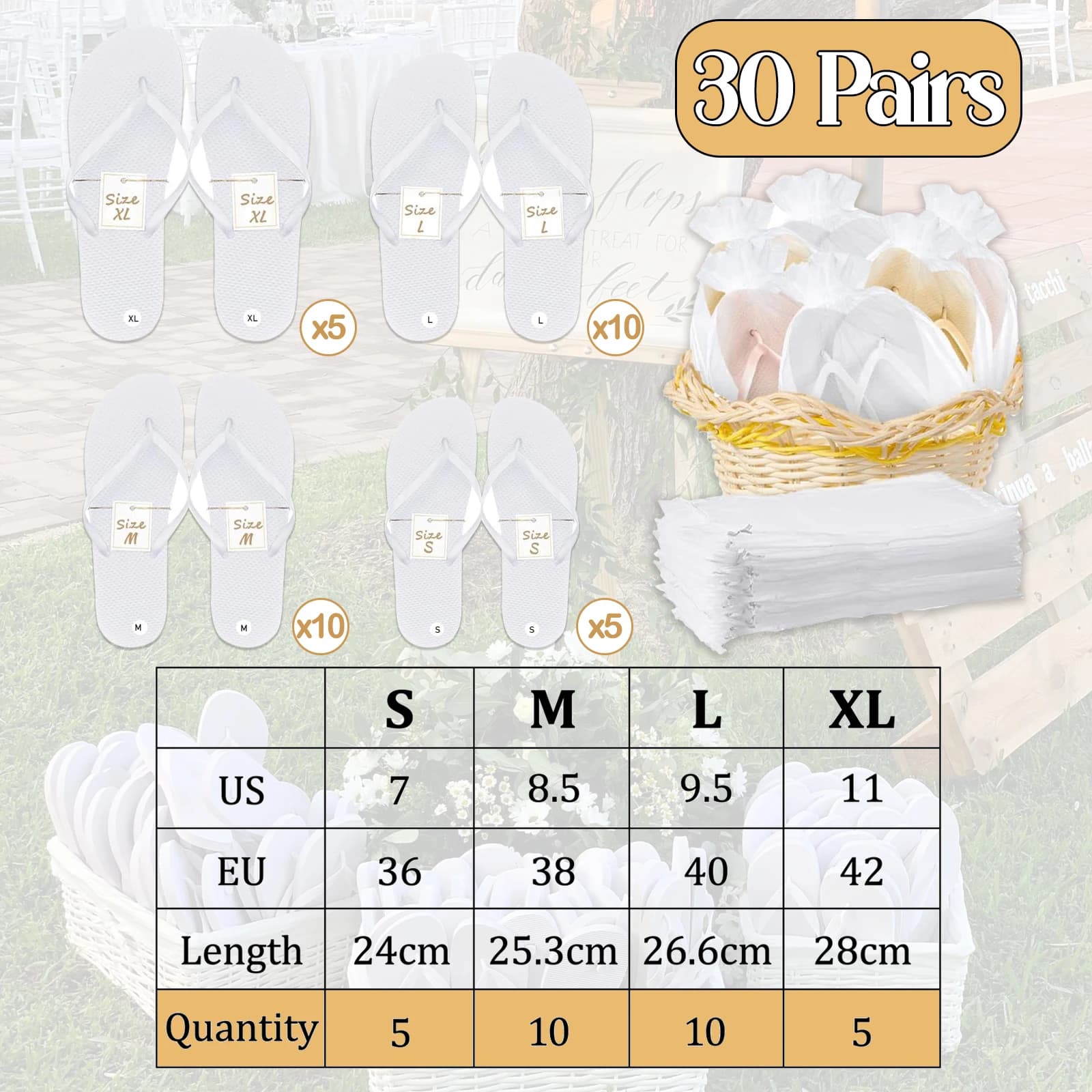 Bulk Flip-Flops for Wedding and Party Guests