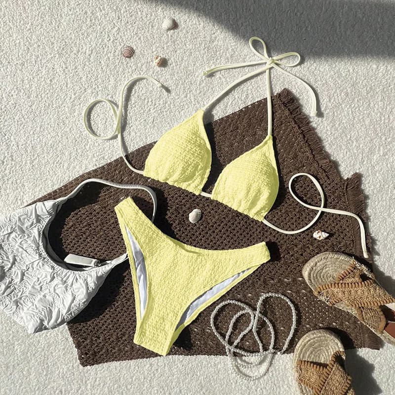 Women's Bandeau Triangle Bikini Swimsuit Set