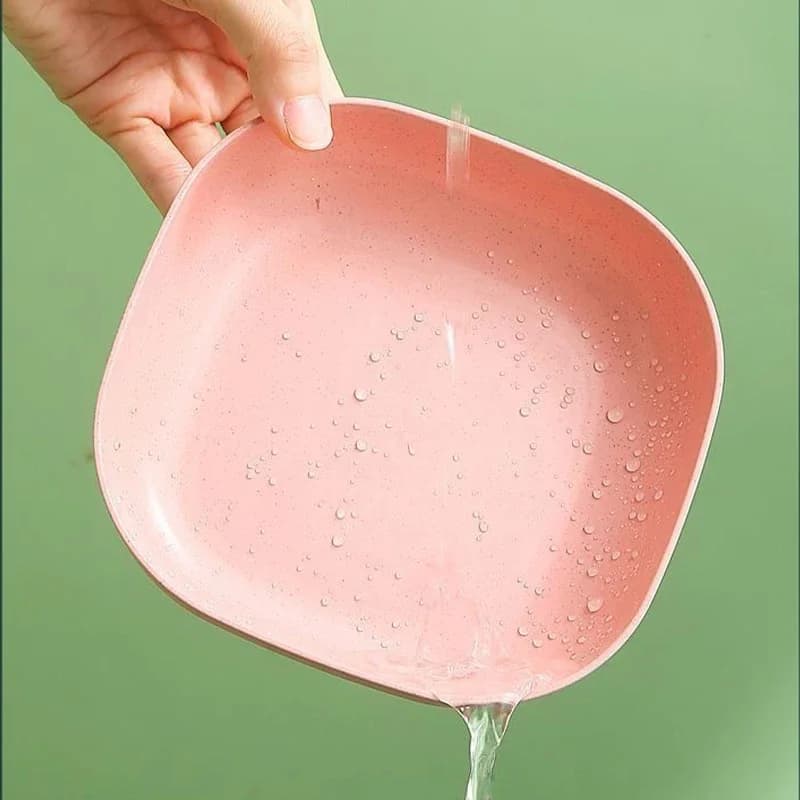 Square Plastic Dinner Plates with Storage Box