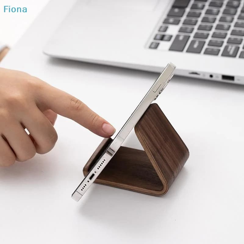 ☽Wooden Phone Stand,Minimalist Walnut Cell Phone Holder,Desktop Phone Stand for All Smartphones & Tablets