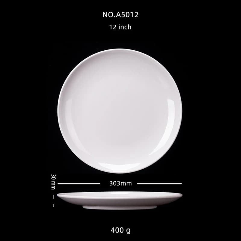Round Melamine Dinner Plates White 8-14 Inch
