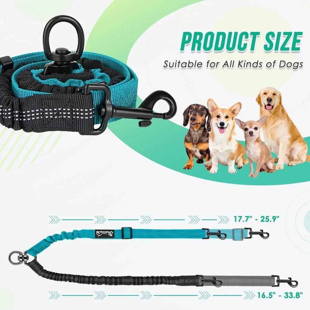 Double Dog Leash Coupler with Swivel Buckles