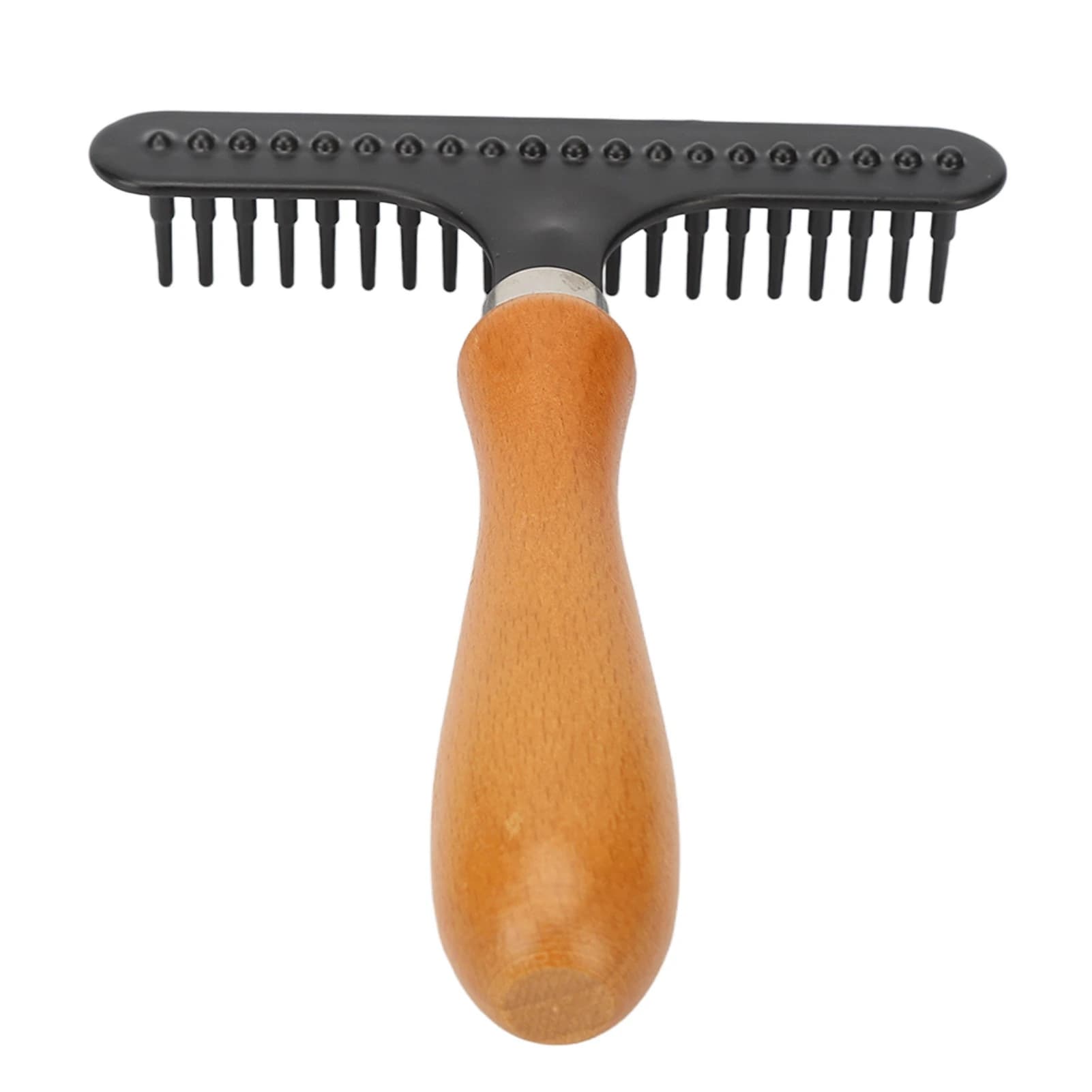 Pet Grooming Rake with Wooden Handle
