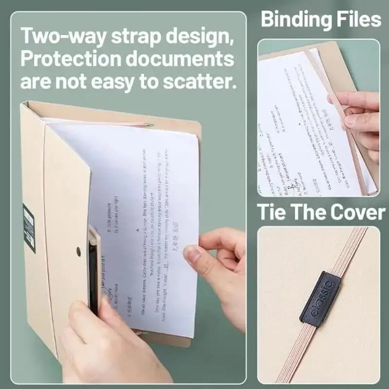 A4 Waterproof File Folder with Elastic Buckle