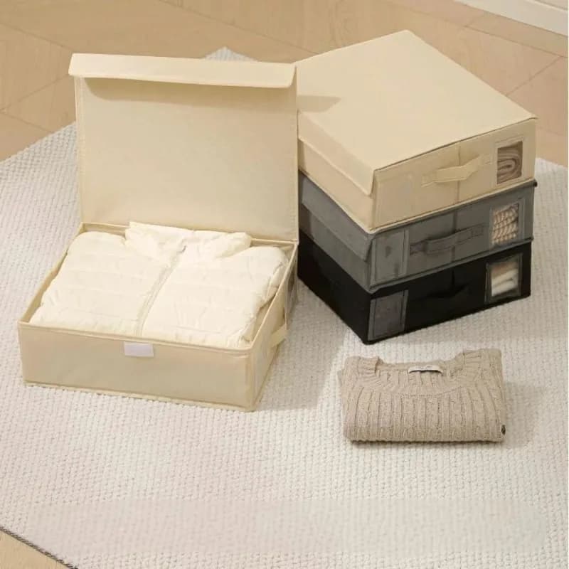 Foldable Bedding Storage Box with Clear Window