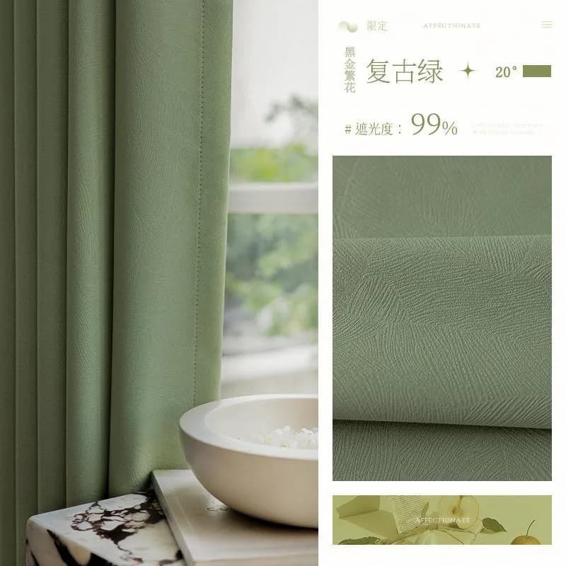 Thermal Insulation Curtains with Melon Pattern
