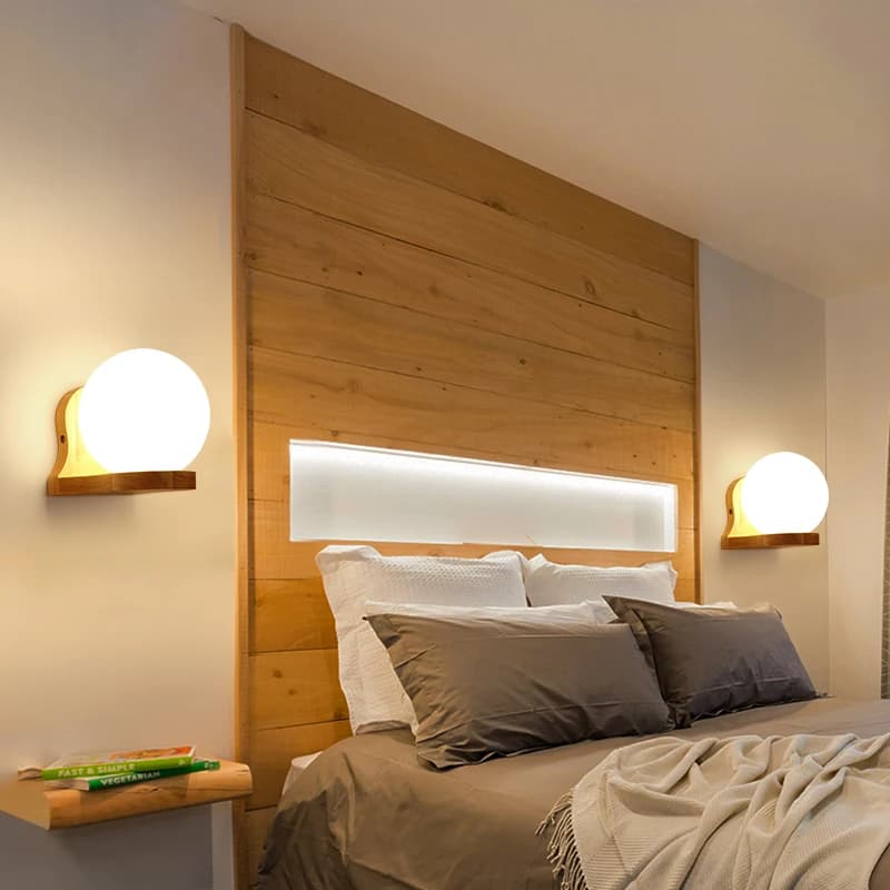 Modern LED Wall Lamps Wooden Lights Bedroom Bedside Stairs Corridor Interior Mounted Lighting Sconce Home Decor Light Fixtures