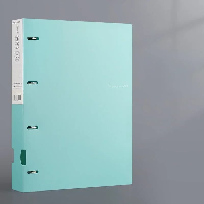 Portable 4-Hole D-Type A4 Plastic Folder